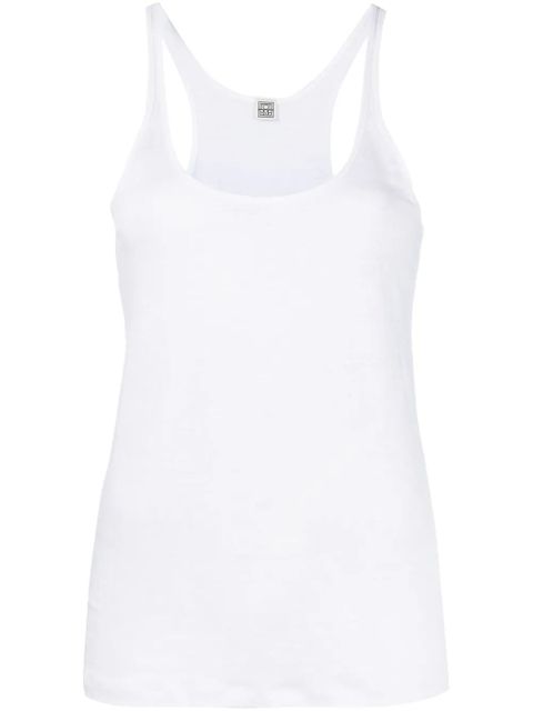 TOTEME linen racerback tank top - White