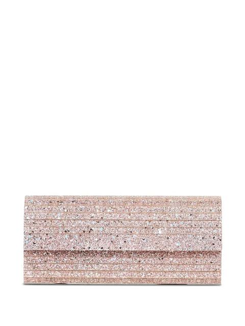 Jimmy Choo Sweetie glitter-ribbed clutch - Pink - zdjęcie produktu nr 1