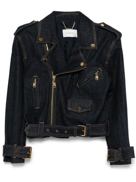ZIMMERMANN Crush biker jacket - Blue - zdjęcie produktu nr 1