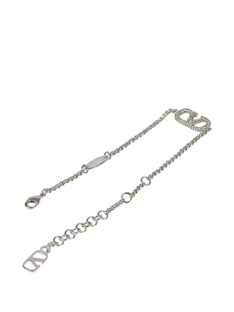Valentino Garavani VLogo Signature crystal-embellished bracelet - Silver - zdjęcie produktu nr 2
