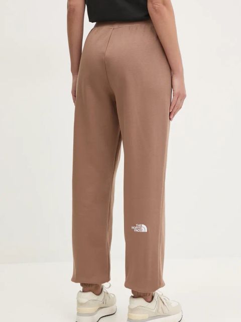 The North Face spodnie dresowe Essential Relaxed damskie kolor brązowy z aplikacją NF0A8C1G6IH1