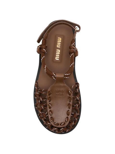 Miu Miu cord flat sandals - Brown