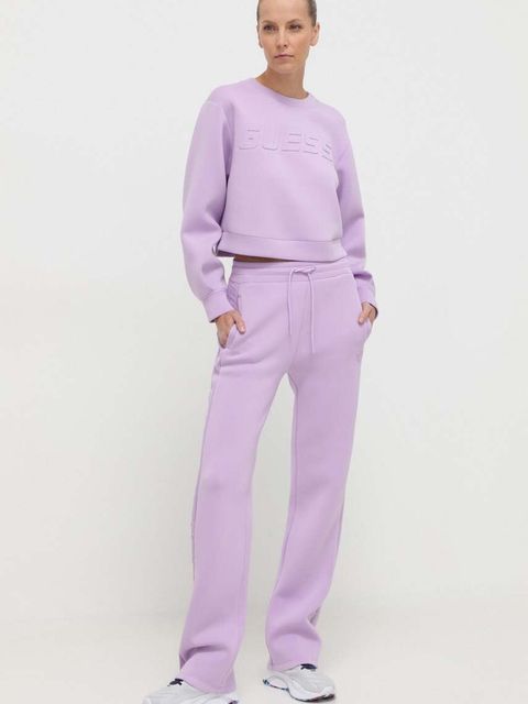 Guess bluza CINDRA damska kolor fioletowy melanżowa V3BQ15 K7UW2
