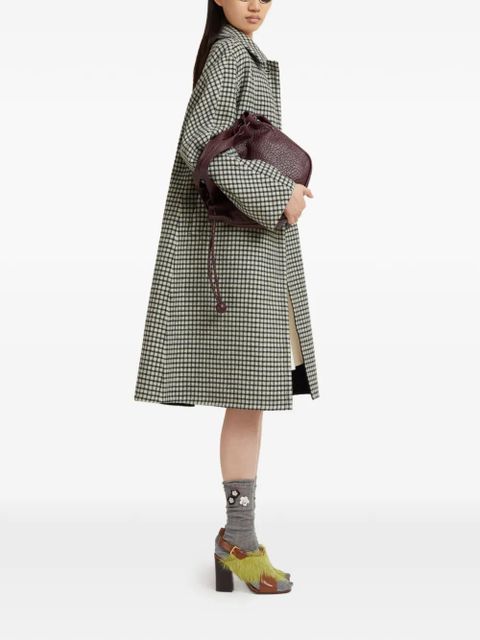 Marni collared checked coat - White