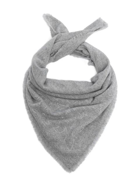Zadig&Voltaire Stevie Strass fringed scarf - Grey