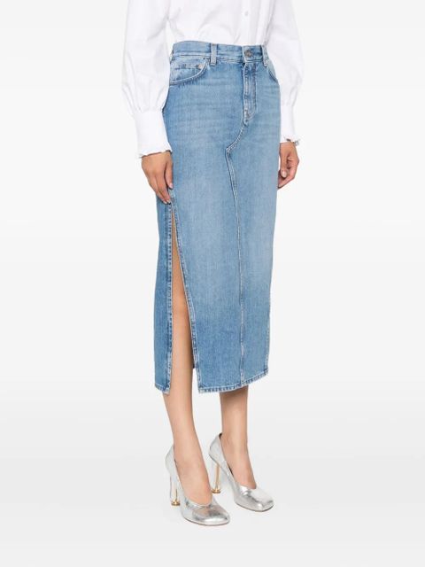 Givenchy side-split denim mid-lenght straight skirt - Blue - zdjęcie produktu nr 2