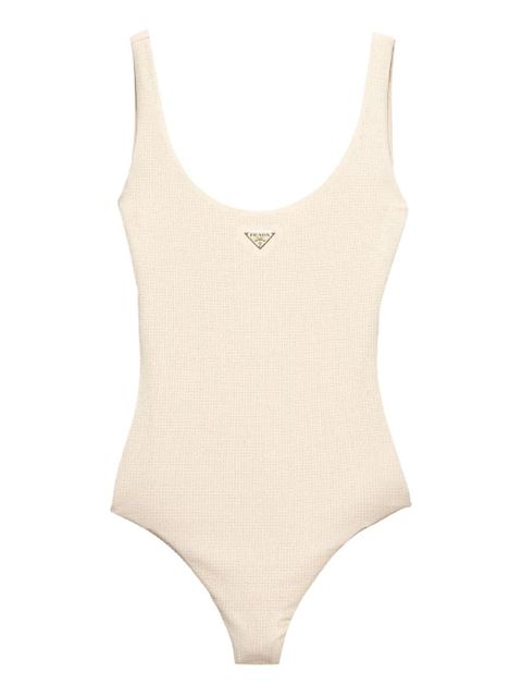 Prada rhinestone-embellished swimsuit - Neutrals - zdjęcie produktu nr 1
