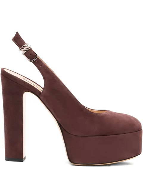 Casadei 130mm Patty platform slingback pumps - Brown - zdjęcie produktu nr 1