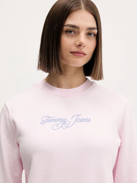 Tommy Jeans bluza bawełniana damska kolor różowy z nadrukiem DW0DW21922 - zdjęcie produktu nr 2