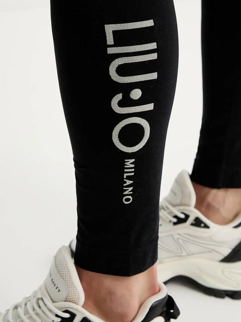 Liu Jo legginsy damskie kolor czarny gładkie TA5107 J4867