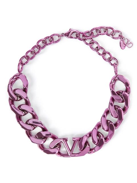 Valentino Garavani VLogo Signature curb-chain necklace - Pink - zdjęcie produktu nr 1