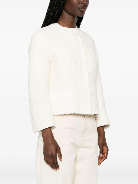 Max Mara Camice bouclé frayed-edge jacket - Neutrals