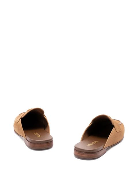 Prada logo-plaque flat mules - Neutrals - zdjęcie produktu nr 2