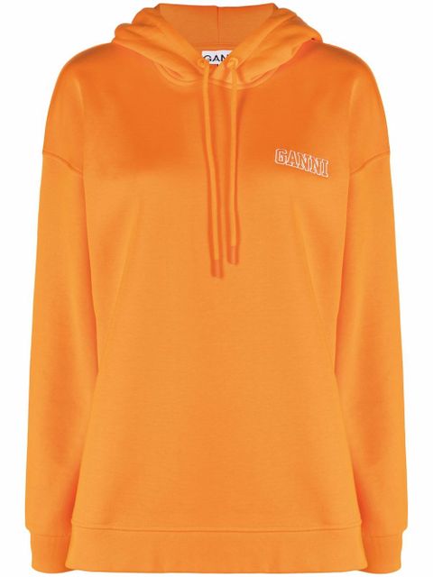 GANNI logo-embroidered hoodie - Orange - zdjęcie produktu nr 1