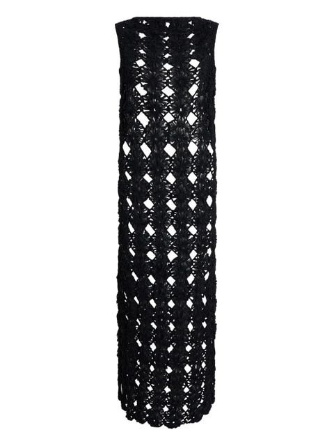 KHAITE floral-detail openwork maxi dress - Black - zdjęcie produktu nr 1