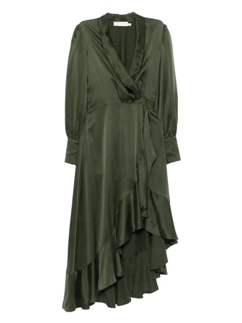 ZIMMERMANN ruffled wrap-style asymmetric dress - Green - zdjęcie produktu nr 1