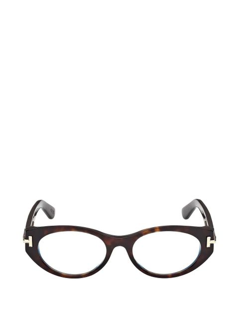 TOM FORD Eyewear oval-frames glasses - Brown - zdjęcie produktu nr 1