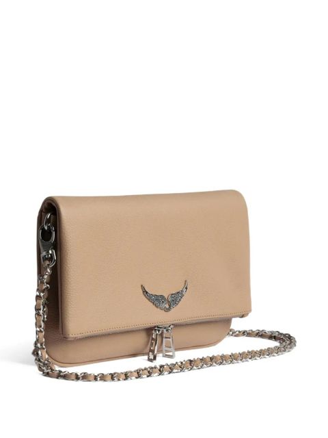 Zadig&Voltaire Rock leather clutch bag - Neutrals