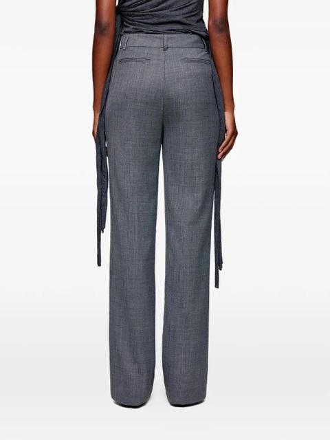 GANNI mélange-effect tailored trousers - Grey