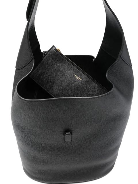 Saint Laurent logo-plaque shoulder bag - Black