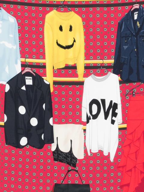 Moschino square-shape scarf - Red - zdjęcie produktu nr 2