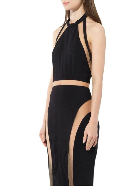 Balmain sheer-panel gown - Black