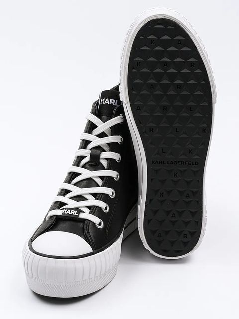 Karl Lagerfeld trampki skórzane KAMPUS MAX NFT damskie kolor czarny KL60445T