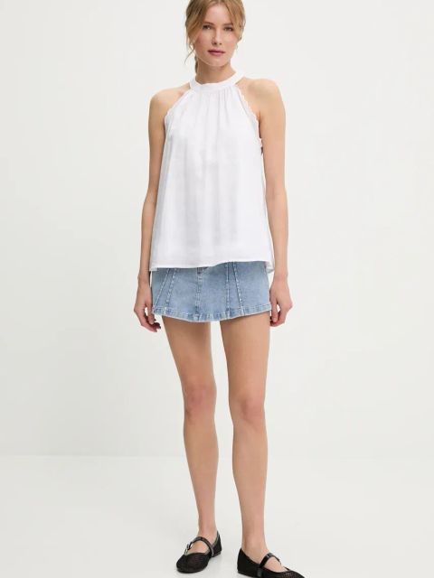 Answear.LAB spódnicospodnie jeansowe damskie kolor niebieski gładkie medium waist