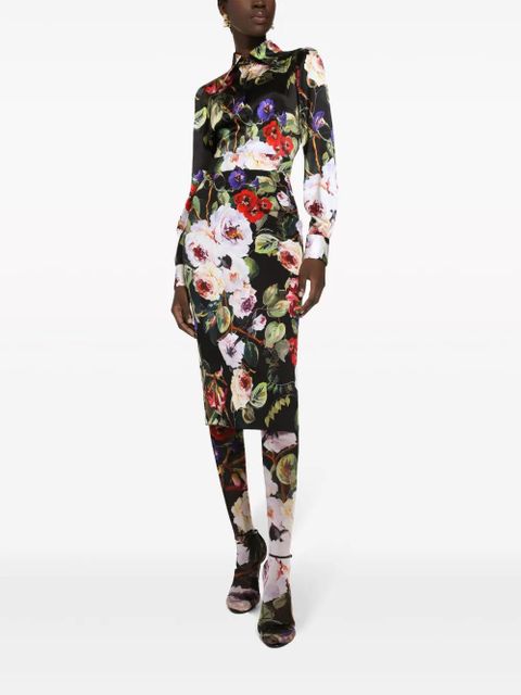 Dolce & Gabbana floral-print long-sleeve shirt - Black - zdjęcie produktu nr 2