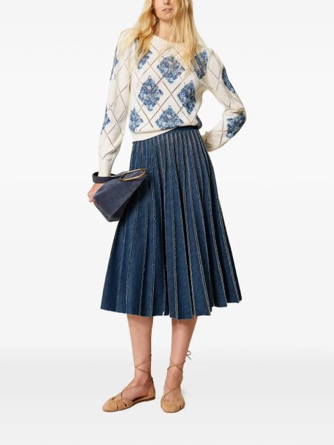 TWINSET pleated denim skirt - Blue - zdjęcie produktu nr 2