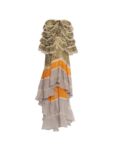 ETRO ruffled leopard-print maxi dress - Brown - zdjęcie produktu nr 1