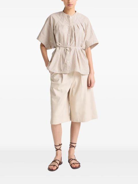 Yves Salomon striped pleated poplin shirt - Brown - zdjęcie produktu nr 2