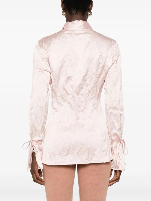 Blumarine crinkled satin shirt - Pink