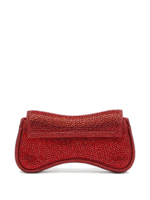 Diesel crystal-embellished clutch bag - Red