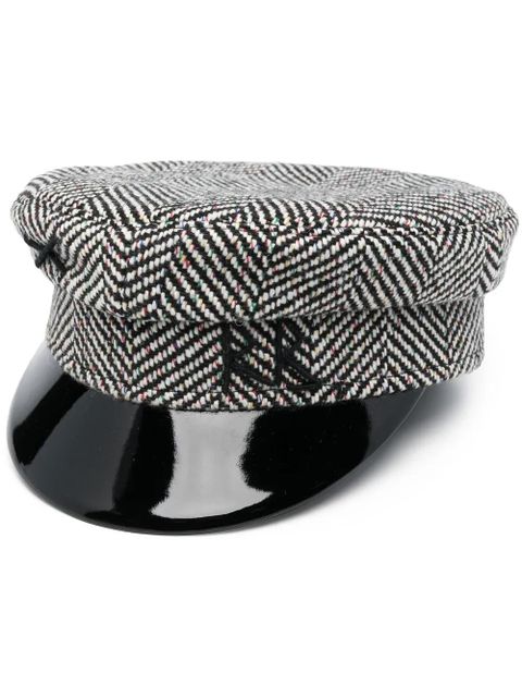Ruslan Baginskiy herringbone-pattern baker boy cap - Black - zdjęcie produktu nr 1