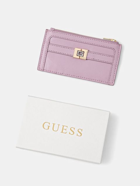 Guess portfel skórzany damski kolor fioletowy RW1720 P5101