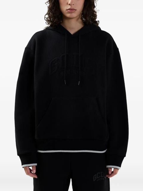 GCDS logo-embossed hoodie - Black