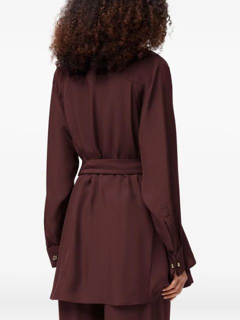 LOEWE Belted blouse in silk - Red