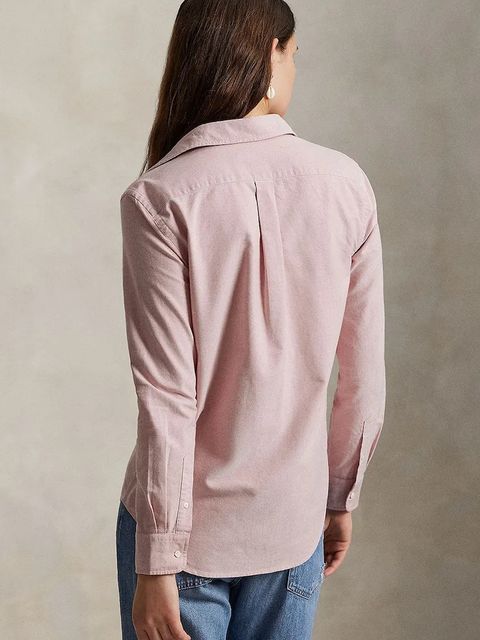 Polo Ralph Lauren koszula bawełniana damska kolor różowy relaxed z kołnierzykiem klasycznym 211970736 - zdjęcie produktu nr 2