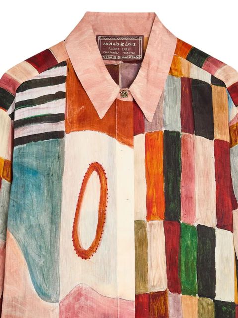 ALEMAIS patchwork buttoned shirt - Neutrals - zdjęcie produktu nr 2