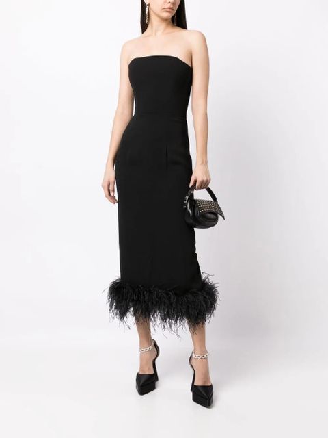 16Arlington strapless feather-trim dress - Black - zdjęcie produktu nr 2