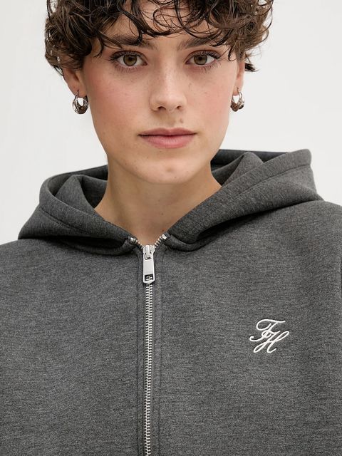 Tommy Hilfiger bluza damska kolor szary z kapturem gładka WW0WW46815