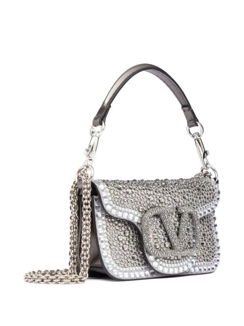 Valentino Garavani small Locò embellished shoulder bag - Silver