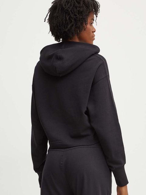 adidas bluza bawełniana All SZN damska kolor czarny z kapturem gładka JI9104