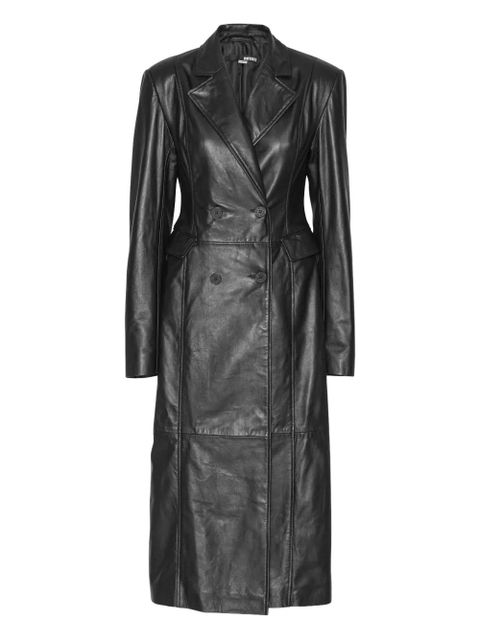 ROTATE BIRGER CHRISTENSEN double-breasted leather coat - Black - zdjęcie produktu nr 1
