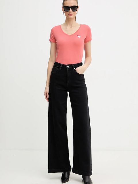 Guess t-shirt damski kolor pomarańczowy W2YI45 J1314 - zdjęcie produktu nr 2