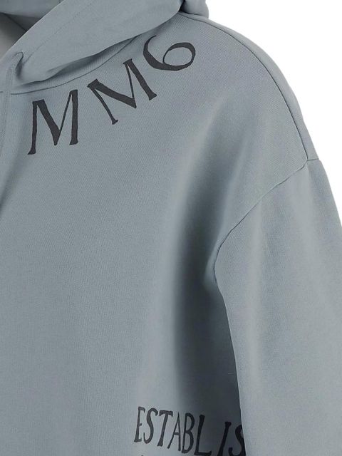 MM6 Maison Margiela logo-print hoodie - Blue