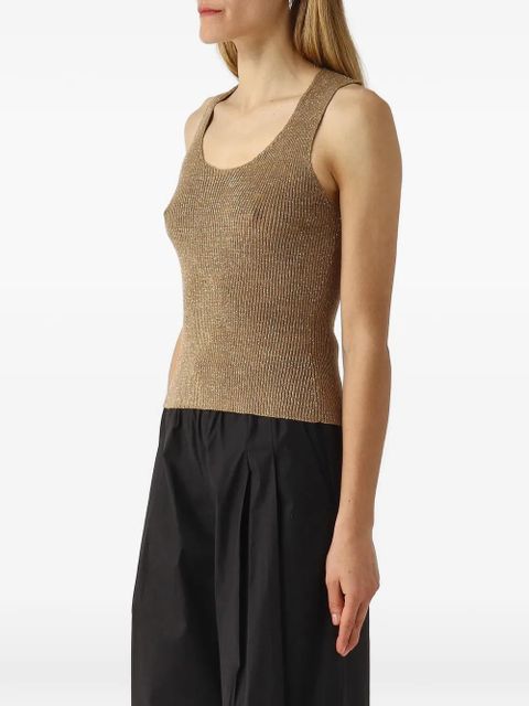 TWINSET metallic-effect ribbed-knit top - Gold