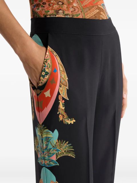 ETRO leafy paisley trousers - Black
