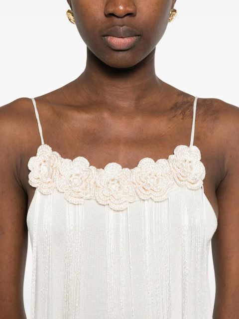 Jil Sander crochet floral slip midi dress - Neutrals
